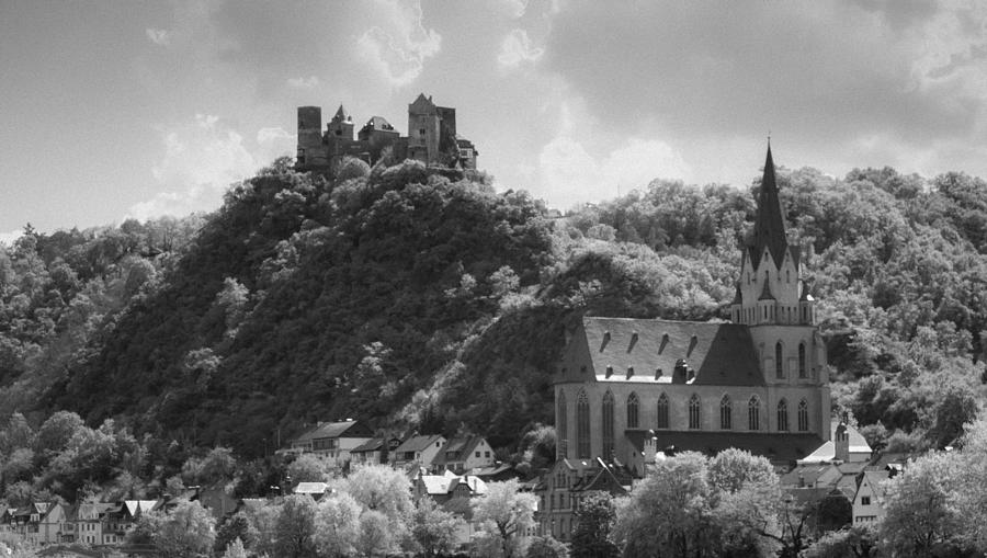 Liebfrauenkirche and Schoenburg Castle B W Photograph by Teresa Mucha ...