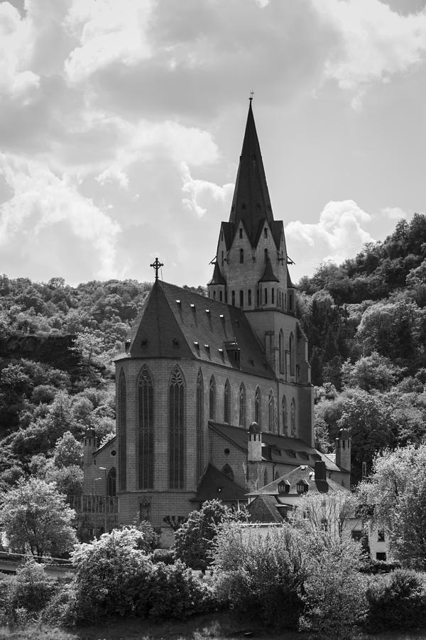 Oberwesel Photograph - Liebfrauenkirche B W by Teresa Mucha