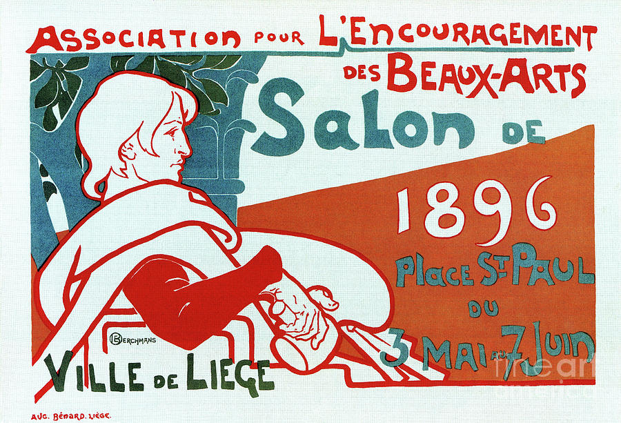 Liege 1896 Art salon  Drawing by Heidi De Leeuw
