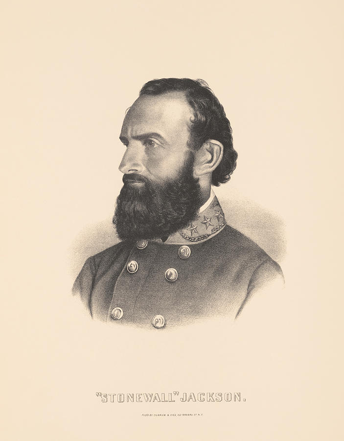 General Stonewall Jackson Portrait - Eight Drawing by War Is Hell Store
