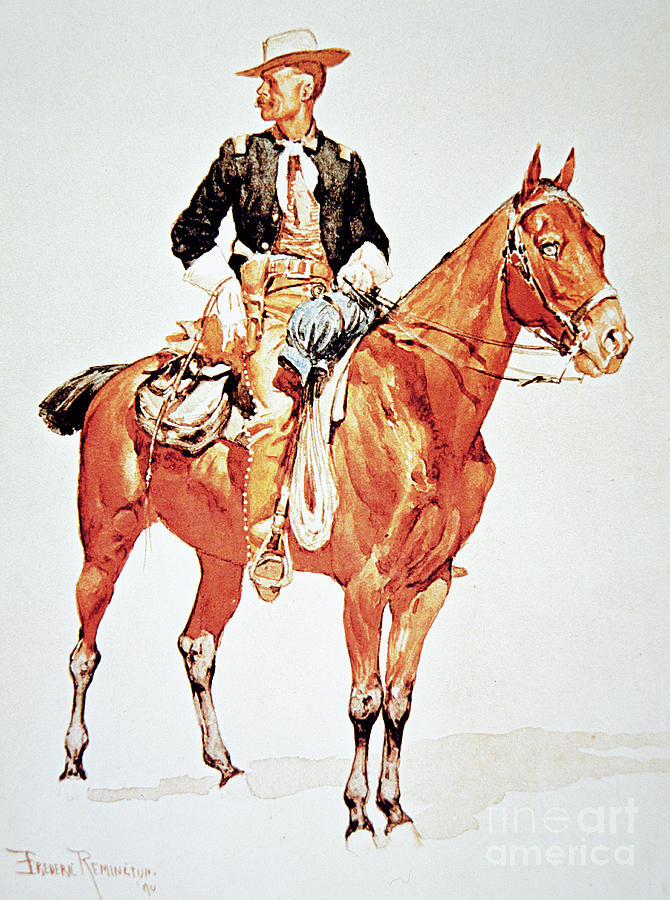 Lieutenant S C Robertson, Chief of the Crow Scouts Painting by Frederic Remington