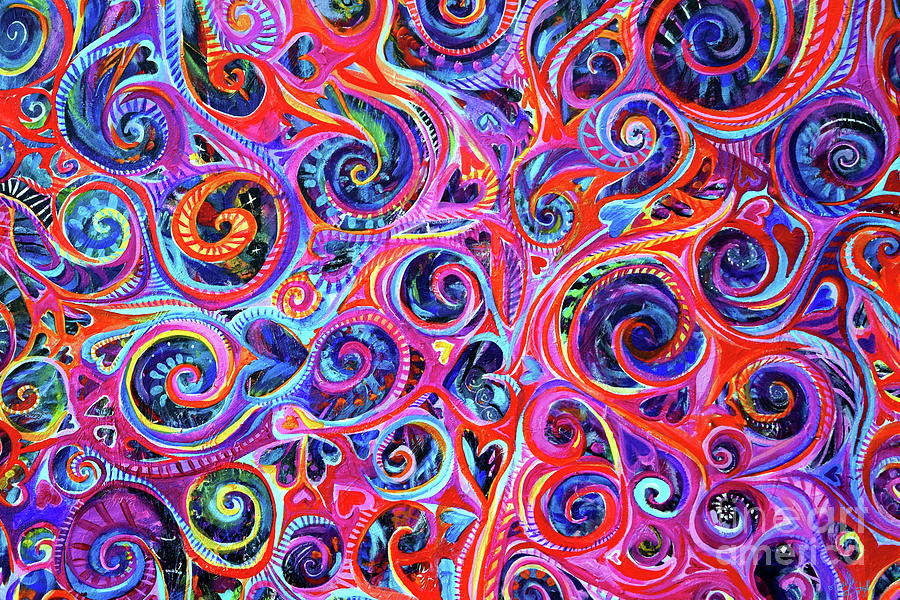 Life And Love Paisley Painting by Priscilla Batzell Expressionist Art Studio Gallery