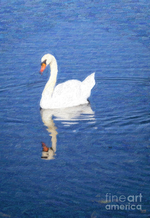 Swan Painting - Life Floating By by David Millenheft