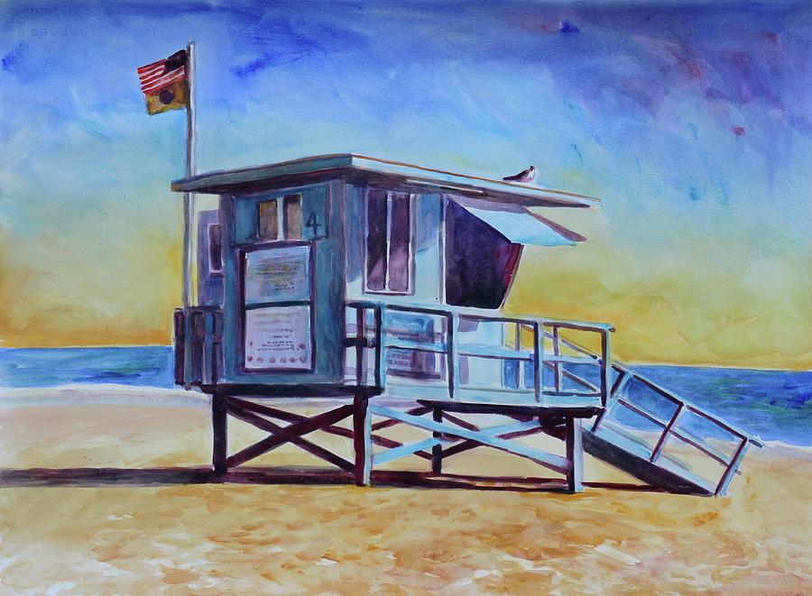 Life Guard Tower Painting By John Kilduff - Fine Art America