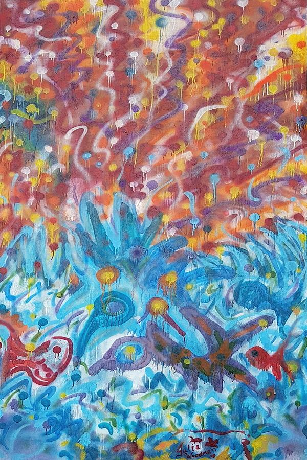 Life Ignition MURAL v1 Painting by Julia Woodman