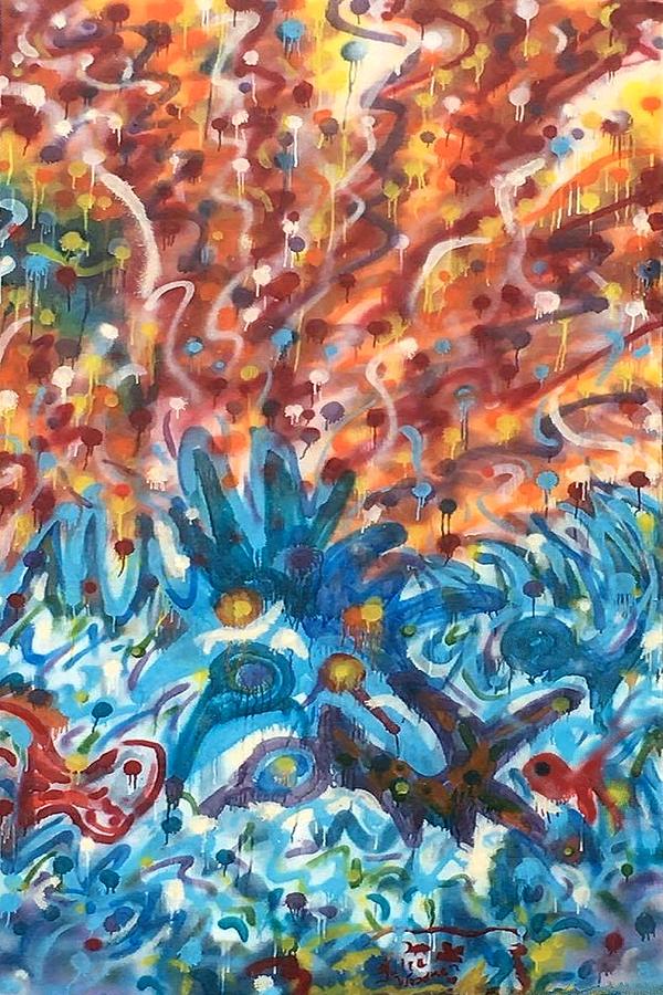 Life Ignition Mural v3 Painting by Julia Woodman