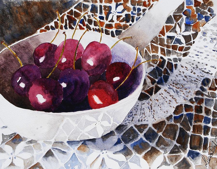 Nature Painting - Life is a Bowl of Cherries by Lucia Del