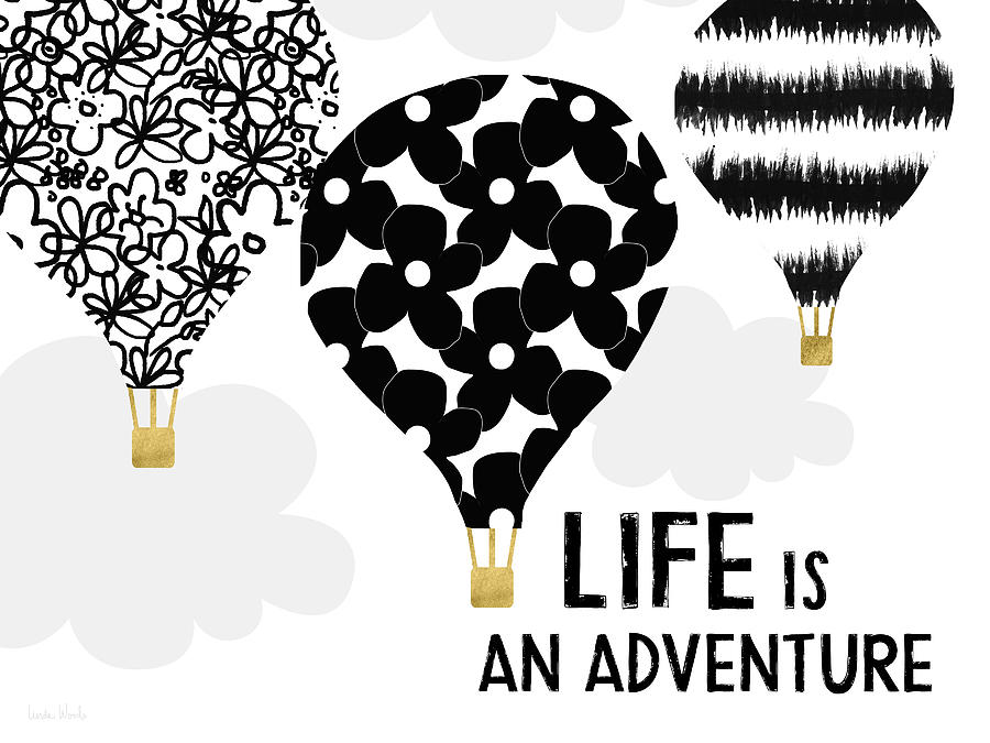 Life Is An Aventure Hot Air Balloon- Art by Linda Woods Digital Art by Linda Woods