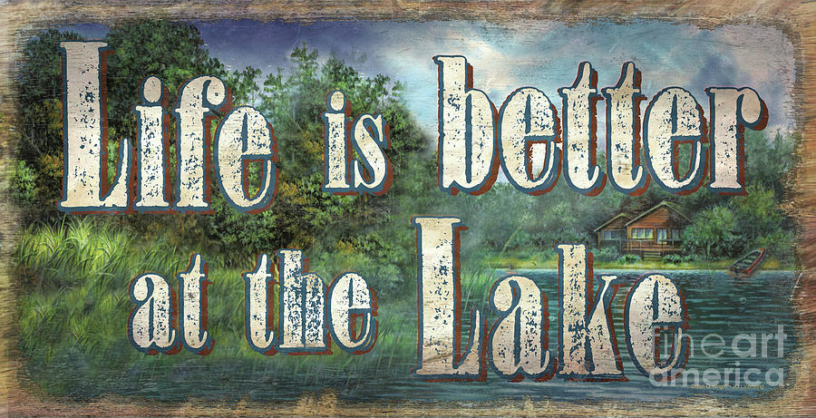 Sign Photograph - Life is Better Sign by JQ Licensing