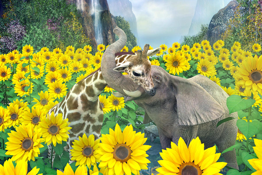 Sunflower Digital Art - Life is Good by Betsy Knapp