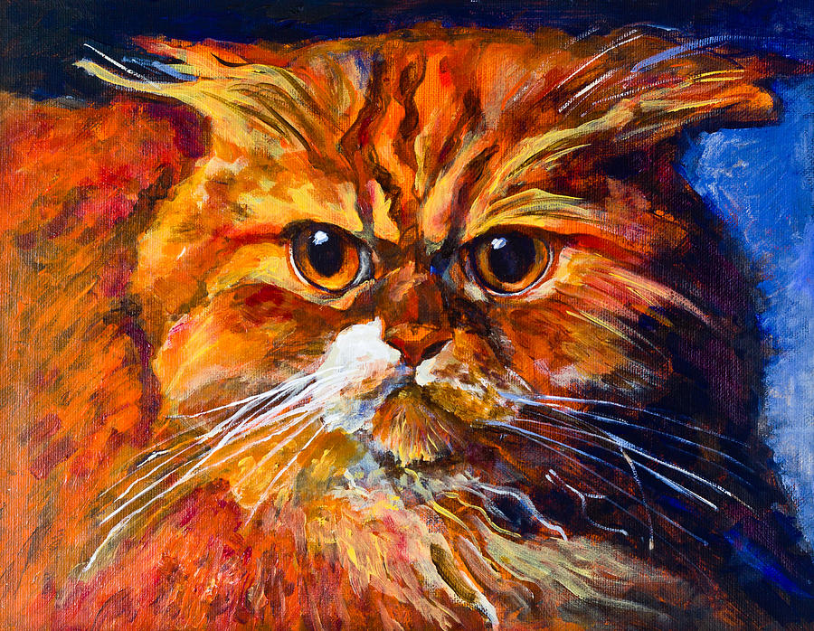 Cat Painting - Life isnt easy by Maxim Komissarchik