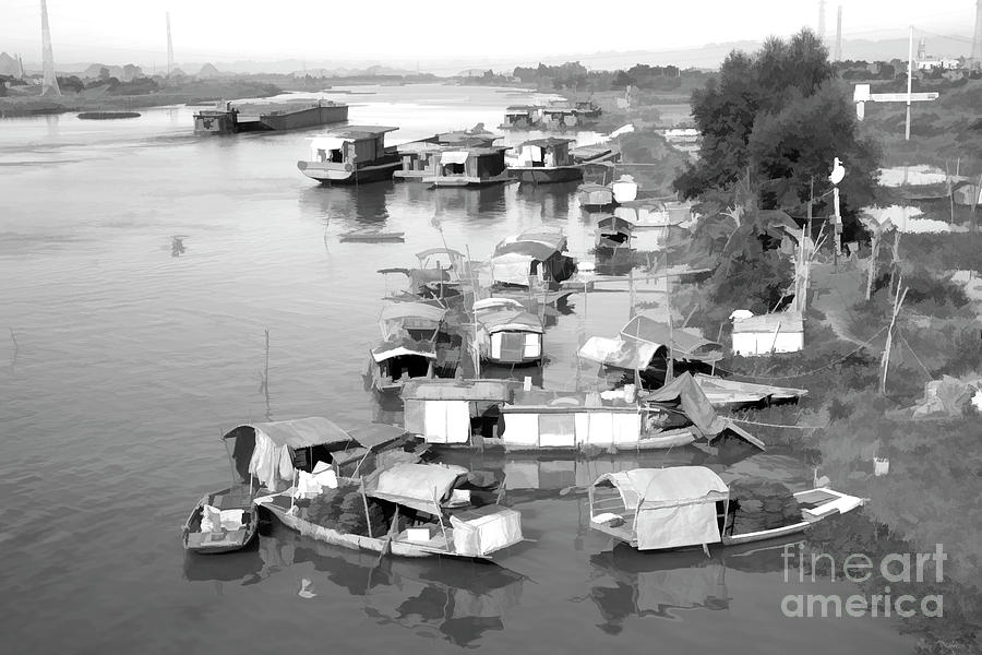 Life on the Red River Vietnam Photograph by Chuck Kuhn