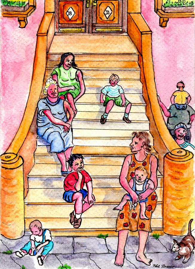 Life On The Stoop Painting by Philip And Robbie Bracco