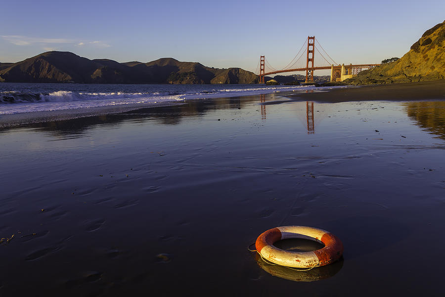 Life Ring And Golden Gate Bridge Photograph by Garry Gay