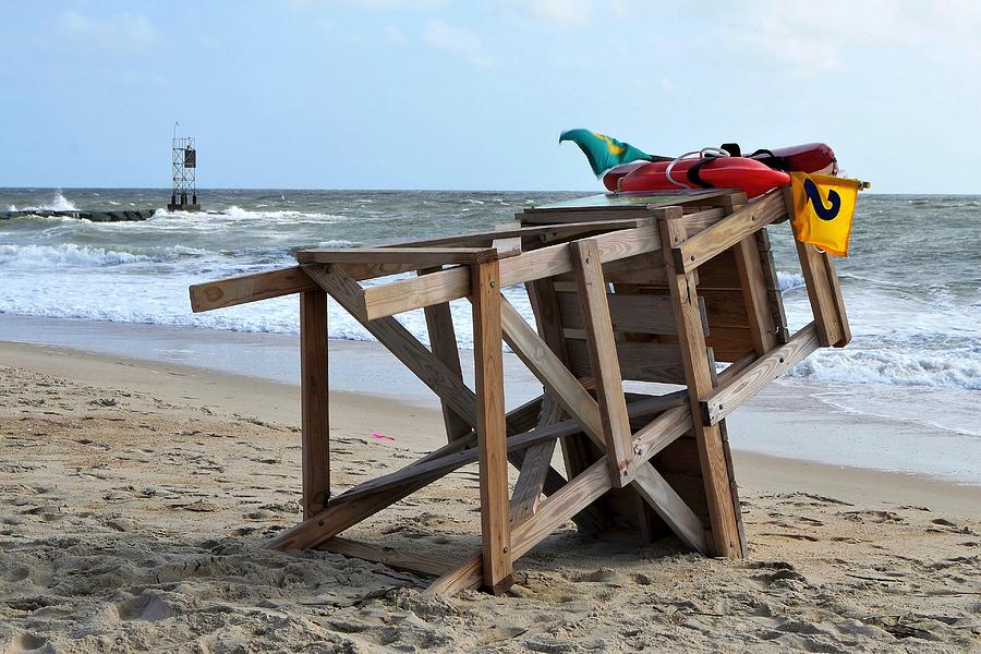 Lifeguard Chair at the Indian River Inlet Photograph by Kim Bemis
