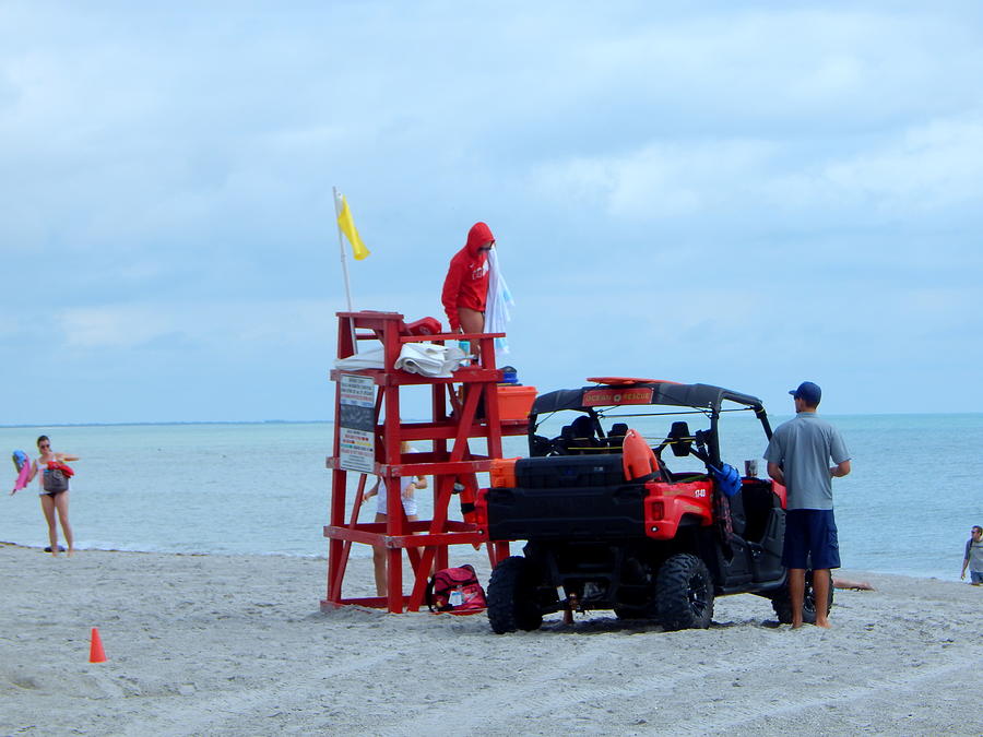 Beach Photograph - Lifeguard - Changing Shifts  by Arlane Crump