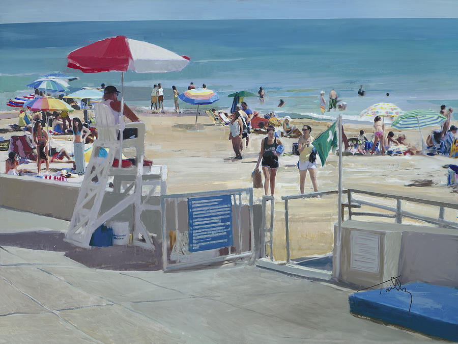 Lifeguard on Duty Painting by Thomas Tribby