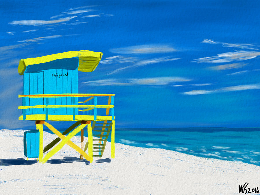 Lifeguard Stand Digital Art by Michael Kallstrom
