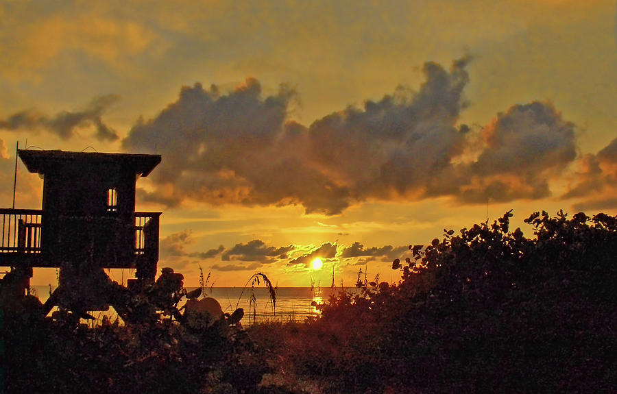 Lifeguard Station At Sunset Photograph by HH Photography of Florida