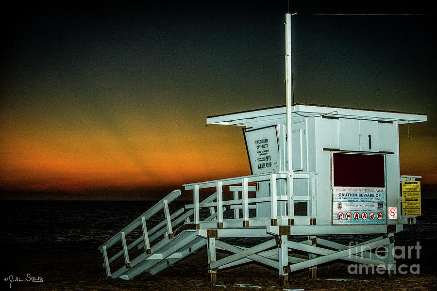 Lifeguard Station At Sunset Photograph