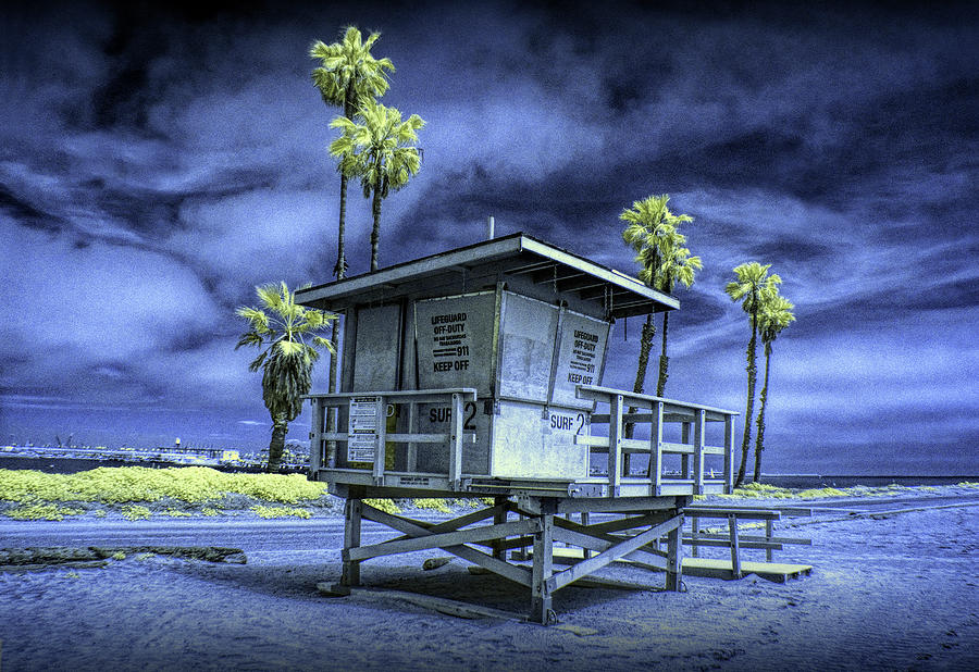 Lifeguard Station in Infrared at Cabrillo Beach Photograph by Randall Nyhof