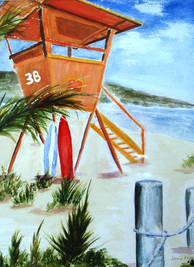 Lifeguard Station Painting by Jamie Frier