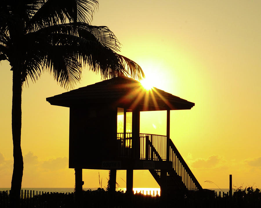 Lifeguard Station Sunburst Delray Beach Florida Photograph by Lawrence S Richardson Jr