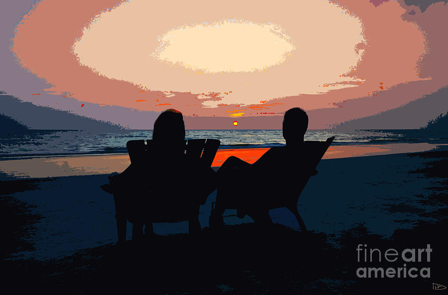 Sunset Painting - Lifes a beach by David Lee Thompson