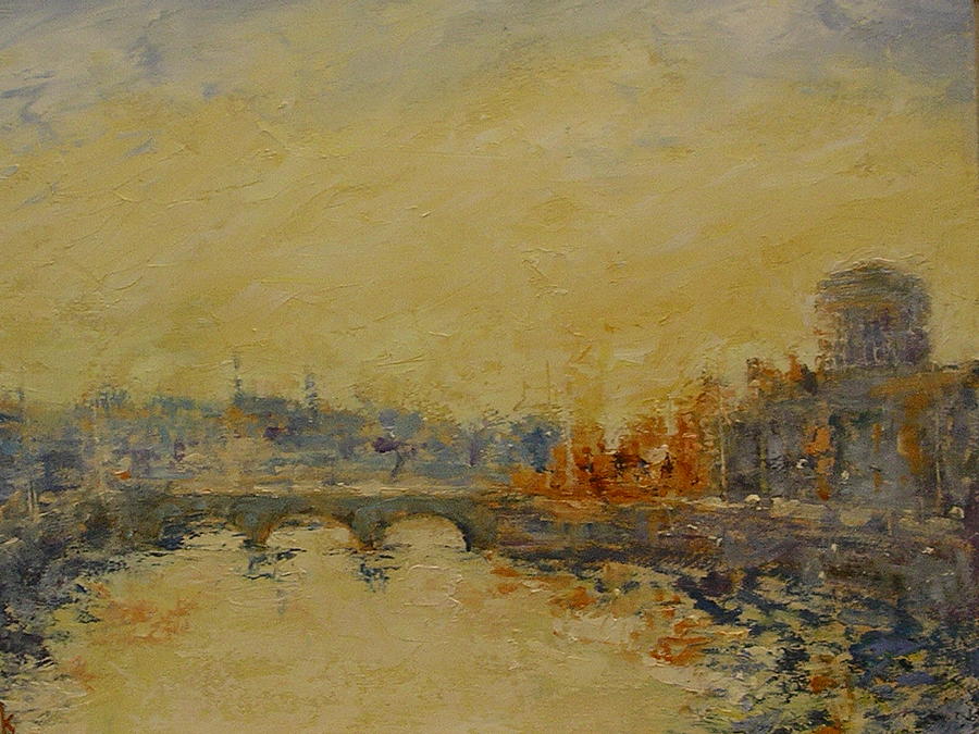Liffey Reflections Painting by Margaret Kent