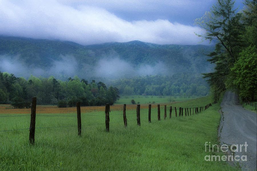 Lifting Fog in Cades Cove Photograph by Sandra Bronstein