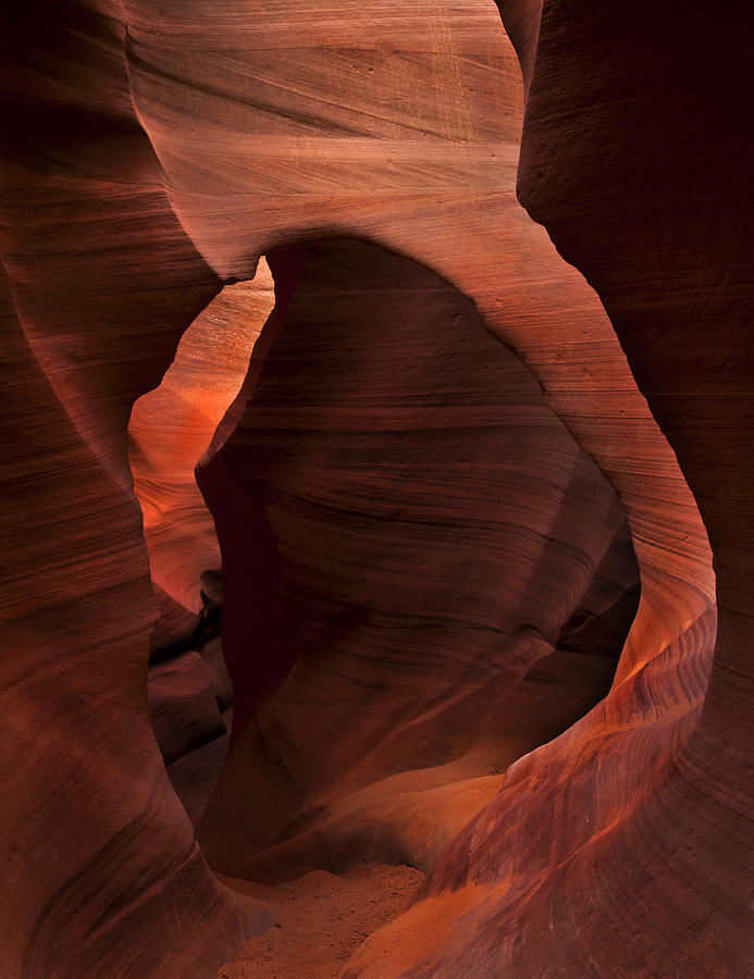 Antelope Canyon Photograph - Light at tne End of the Tunnel by Michael Dawson