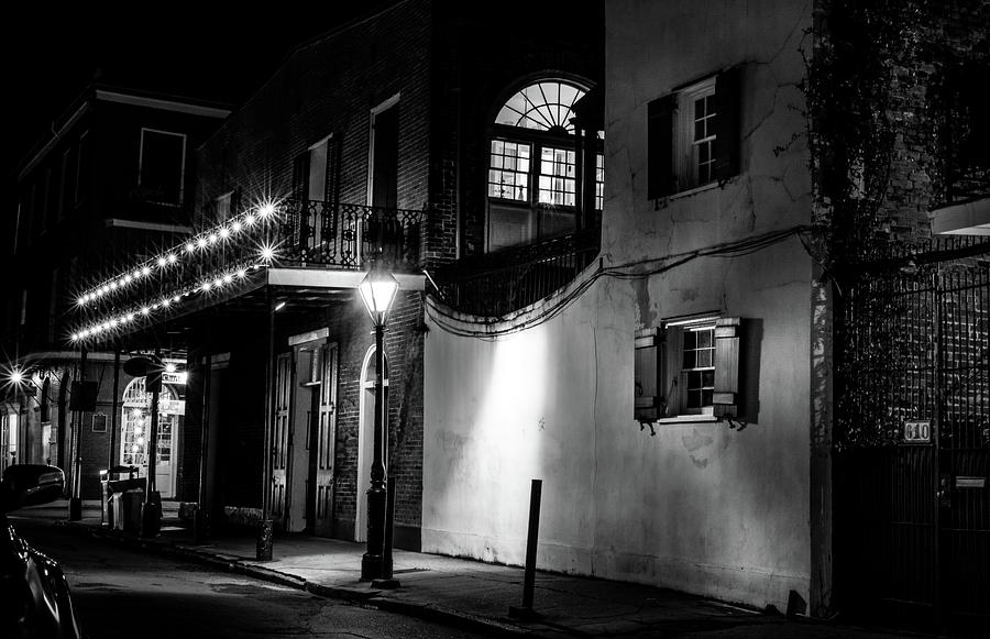 New Orleans Photograph - Light Below The Window BW by Greg and Chrystal Mimbs