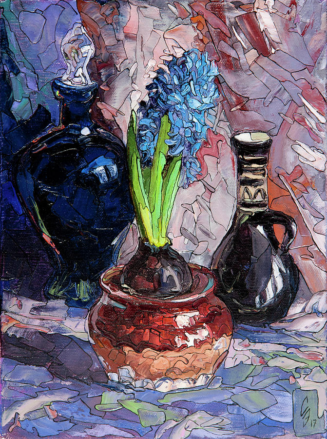 Light Blue Hyacinth Painting by Sergey Sovkov - Pixels