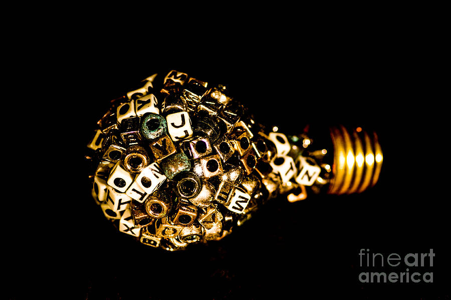 Light bulb of letters Photograph by Gerald Kloss