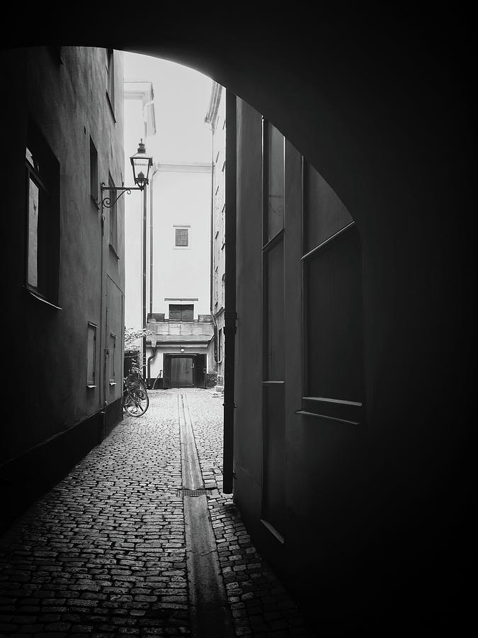 Black And White Photograph - Light coming through an arch, Stockholm by GoodMood Art