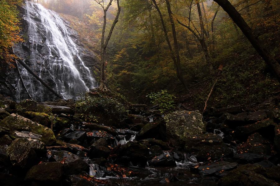 Light from Behind The Fog At Crabtree Falls Photograph by Carol Montoya