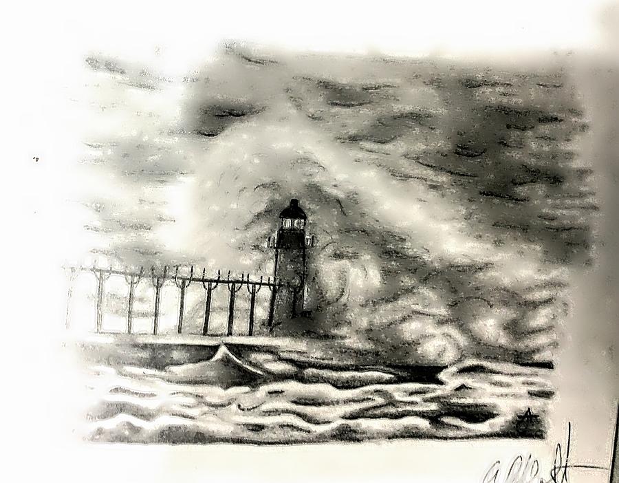 Light House 2 Drawing by Andrew De Santos - Fine Art America