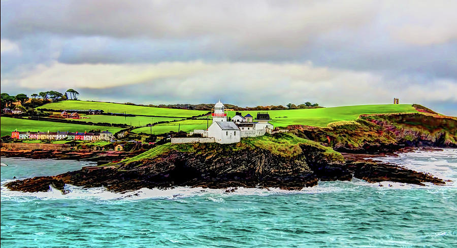 Light House Cobh Ireland paint effect Digital Art by Tom Prendergast