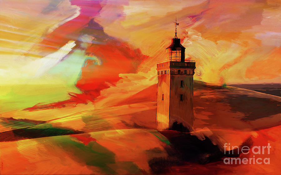 Light House in a desert 03 Painting by Gull G