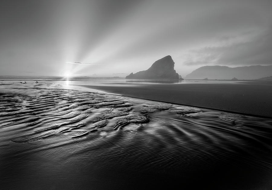 Light in the Dark Black and White Photograph by Debra and Dave Vanderlaan
