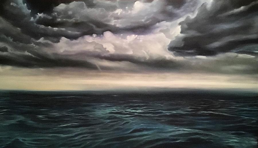 Ocean Painting - Light in the Darkness by Darren Mulvenna Ocean Painting - Light in the Darkness by Darren Mulvenna
