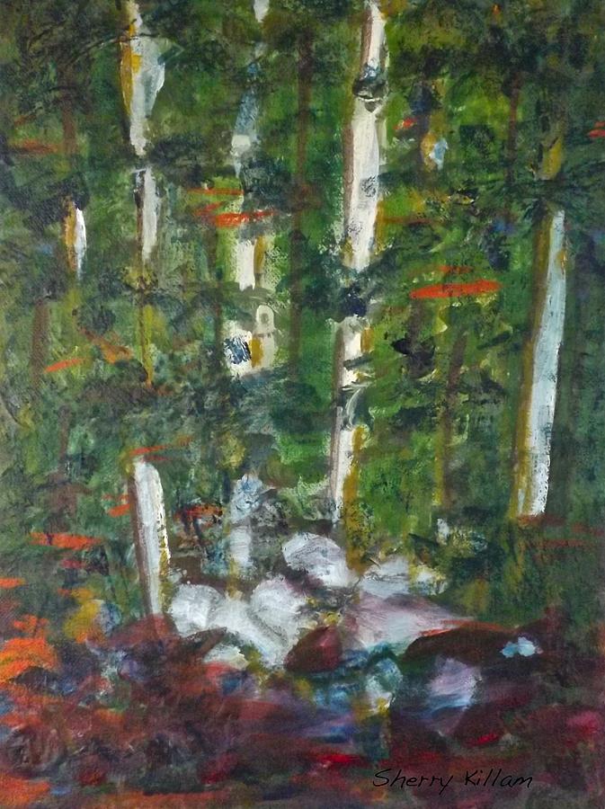 Light in the Forest Painting by Sherry Killam
