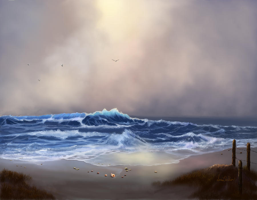 Sunset Painting - Light in the Storm by Sena Wilson