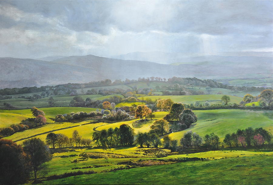 Light in the Valley at Rhug. Painting by Harry Robertson