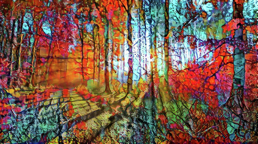 Light in the woods Mixed Media by Lilia S