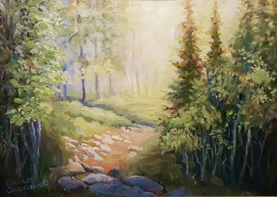 Light in the Woods Painting by Sharon Casavant