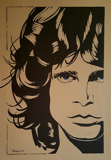 Jim Morrison Painting -  Light My Fire  by Arthur Benjamins