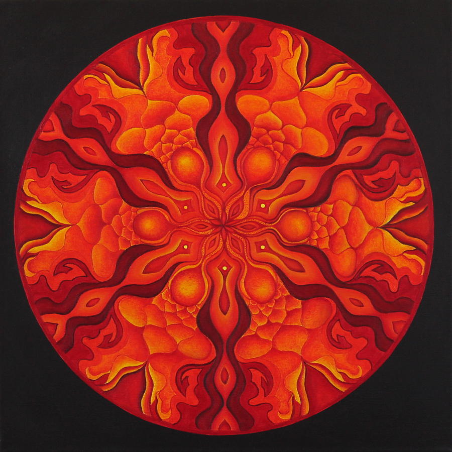 Mandala Painting - Light my fire by Erik Grind