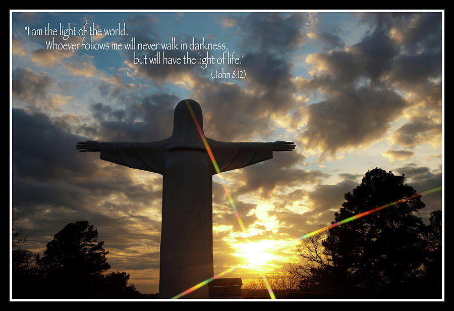 Inspirational Photograph - Light of the World - Inspirational Scripture Message by Gregory Ballos