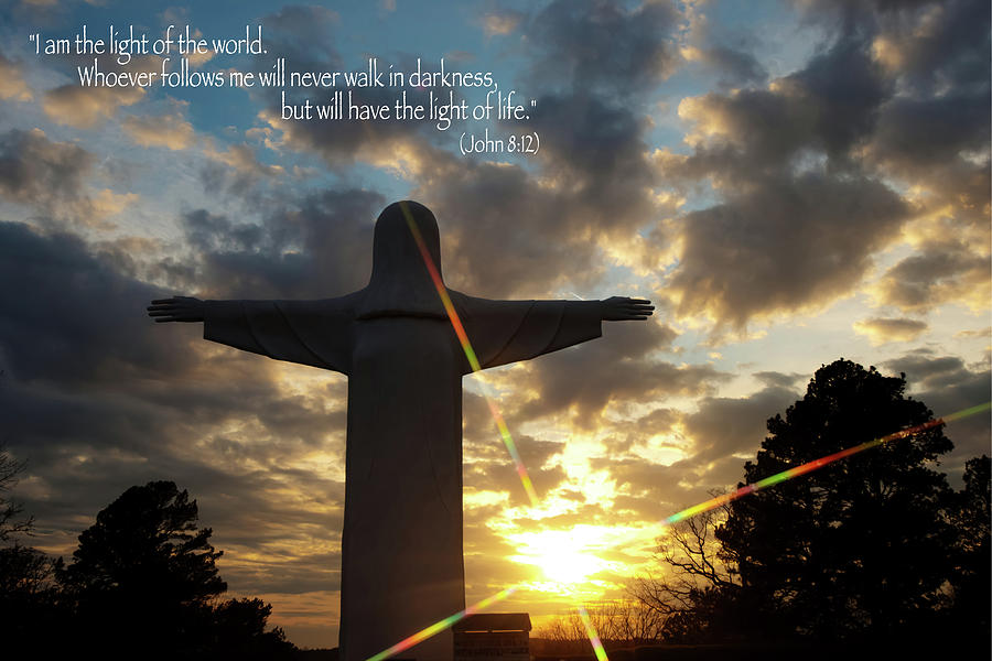 Inspirational Photograph - Light of the World - Inspirational Scripture Message Poster by Gregory Ballos